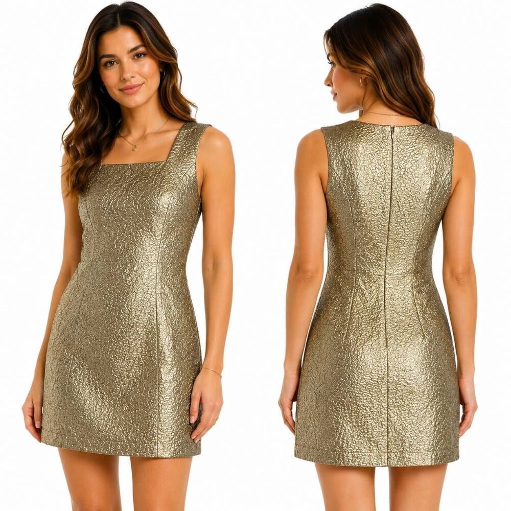 Abercrombie & Fitch Metallic Gold Mini Dress